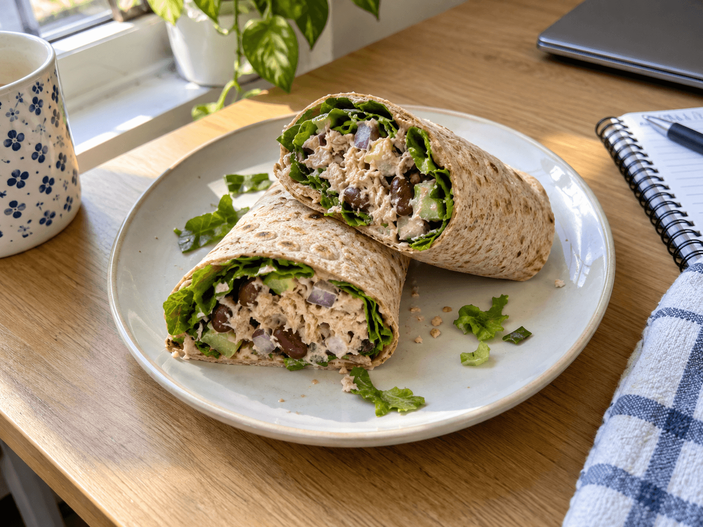 No-Cook Tuna Bean Wrap